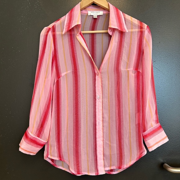 Roshas Paris S vintage sheer blouse in excellent vintage condition! Lux & rare! - Picture 3 of 15